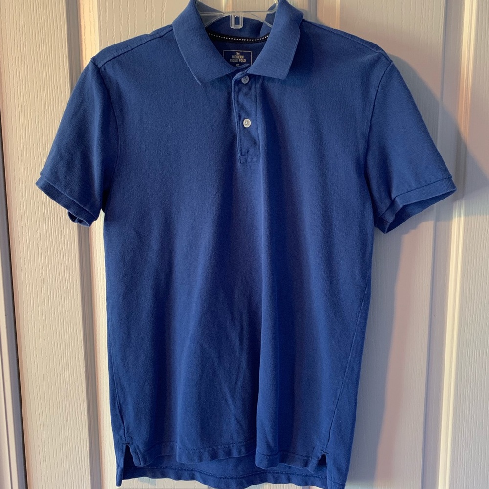 Gap modern pique polo, blue, size S